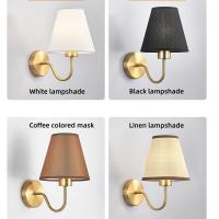 Lámpara De Pared LED E27 Moderna Y Nórdica Con Telas Retro Para Iluminación Interior De Hogar Hotel Dormitorio Y Sala De Estar - details 12