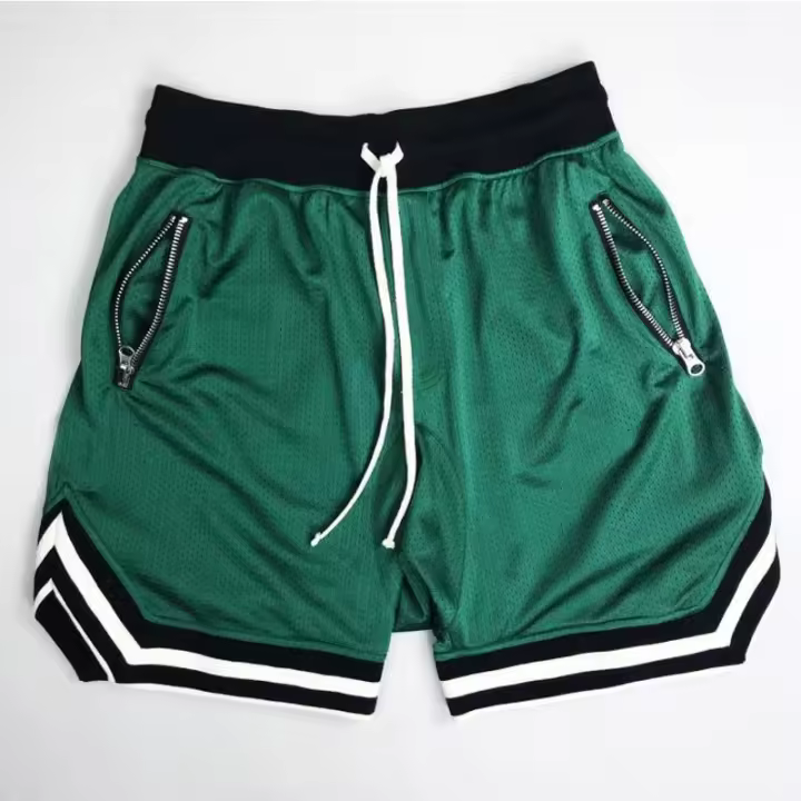 Shorts De Running Para Hombre Con Bolsillo Cremallera Y Cordón Transpirables Secado Rápido Cómodos Talla True Color Alineado - 1
