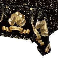 Mantel Desechable Negro Y Oro Para Fiesta De Cumpleaños Decoración Para Hombres Y Mujeres Edades 18 30 40 50 Años Suministros De Fiesta - details 3