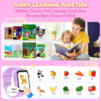 Reloj inteligente para niños, juguetes educativos para niñas, regalos con audiolibros, tarjetas de apendizaje, Juegos de rompecabezas, portátil con pantalla HD Cámara, interior con podómetro musical - details 1