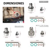 Kit De Reparación De Hilo De Tapa De Aceite Oversize Piggyback Auto Taponador De Aceite M12.1x1.25/1.5/1.75 M14.1 M16.1 M18.1x 15mm Material De Acero Inoxidable - details 1