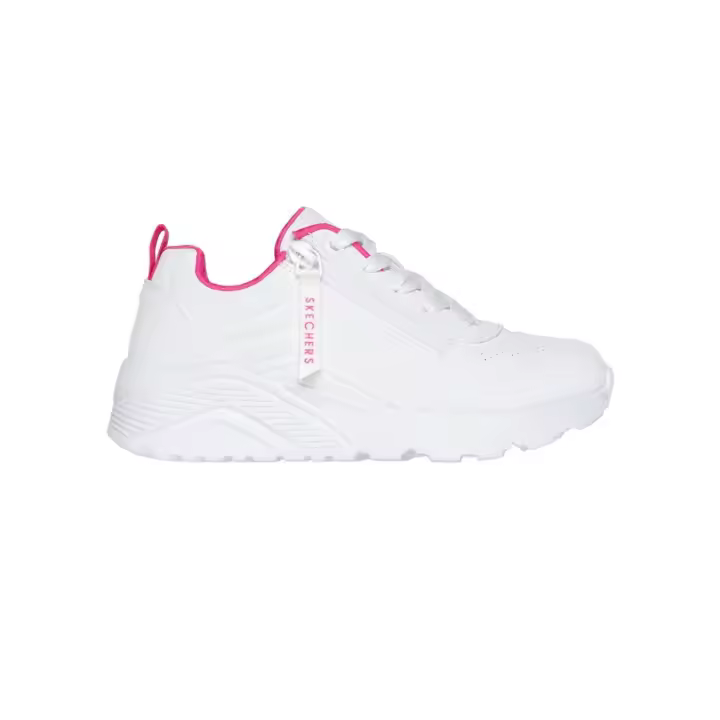 Zapatillas skechers uno lite easy zip blanco rosa de niña. - 1