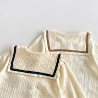 Conjunto De Ropa Para Bebés Niñas Y Niños Navidad Azul Marino Manga Larga Cuello Redondo Tees Pantalones Básicos Algodón Puro 2 Piezas Otoño - details 5