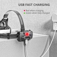 Linterna Frontal LED Recargable USB 9000LM XHP50 Super Brillante Con Sensor Y Zoom Para Camping Y Buscaminos Luz De Mano Impermeable - details 7