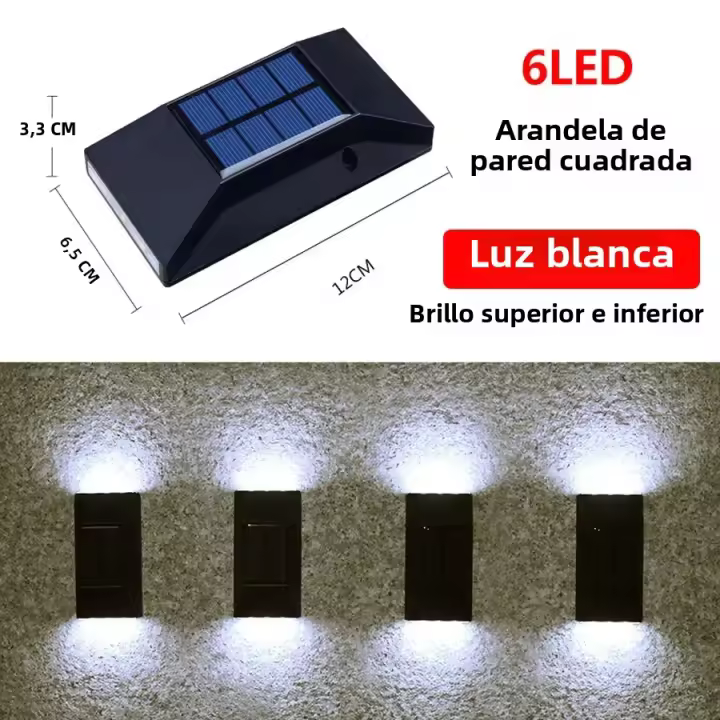 Lámpara De Pared Solar Exterior Impermeable Ilumina Arriba Y Abajo Decoración De Jardín Hogar Luz Solar Externa Moderna ABS LED Sin Certificación - 1