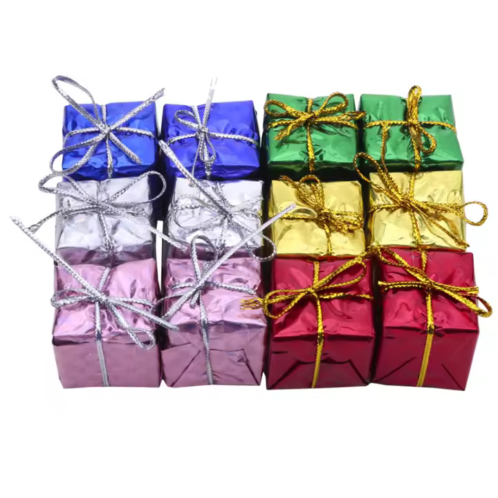 12PCS Caja De Regalo De Navidad Miniatura 1/12 Escala Resina Simulación Para Niños Decoración De Escritorio Hogar Jardín Coche Casa De Muñecas - 1
