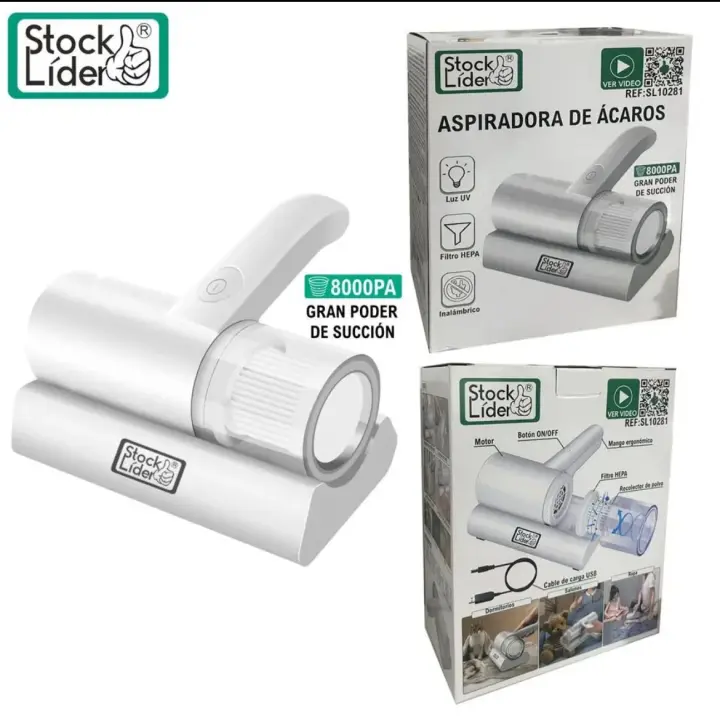 Euroxanty Aspiradora Antiácaros SL10281 con Succión Potente y Filtro HEPA para Limpieza Profunda de Colchones Sofás - 1