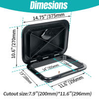 Tapa De Acceso Para Piso ABS Impermeable Y Anti-UV Antideslizante Inspección Marítima Barco Yate RV 15x11 Pulgadas - details 7