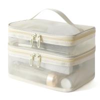 Bolso De Maquillaje Grande Para Viajes Resistente Al Agua Bolsa De Almacenamiento Para Mujer Estilo Casual Cierre De Cremallera - details 2