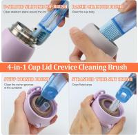 4 in 1 Cup Lid Cleaning Brush 3pcs Multifunctional Cleaning Brush Portable Crevice Cleaning Brush Set for Bottle Gap Tight Spaces - details 4