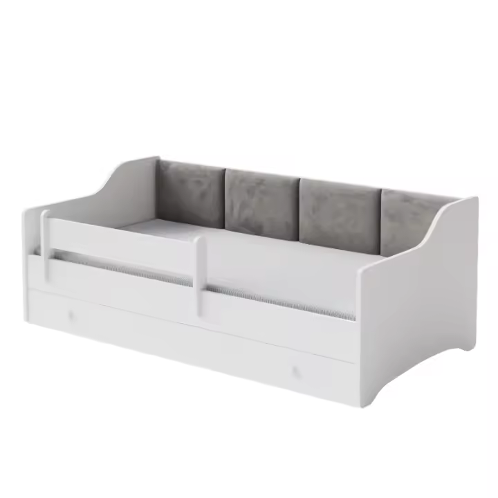 Cama de criança 160 x 80 com gaveta, colchão e estrado incluídos Kobi Eryk Panel Gray - 1