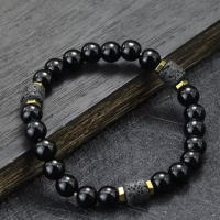 Pulsera De Onix Mate Y Cubo De Lava Para Yoga Y Equilibrio Energético Para Hombres Y Mujeres Joyería Hechicera Natural De Pedrería - details 5
