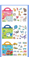 Juego De Papel Con Pegatinas De Goma Portátil Para Niños Juguete Educativo Montessori DIY Puzzle De Animales Cognición Temprana Regalo Para Niños - details 15
