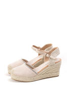 Alpargatas de cuña con plataforma en esparto, punta cerrada y pulsera ajustable, diseño cómodo y elegante Mynzi - details 2