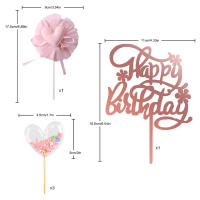 Topper De Cumpleaños PinkHeart Decoración De Pastel Con Corazón Rosa Para Fiestas De Cumpleaños Adornos Para Pasteles Y Cupcakes - details 1