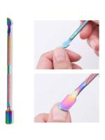 Set De 4 Herramientas De Arte De Uñas De Acero Inoxidable Con Cabeza Doble Para Eliminar Piel Muerta Y Planificar Uñas - details 1