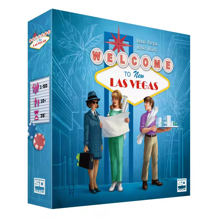 SD Games - Welcome To New Las Vegas - Juego de Estrategia y Simulación Económica - Roll & Write - Tablero de Papel 20x20x4cm - 624 - 1