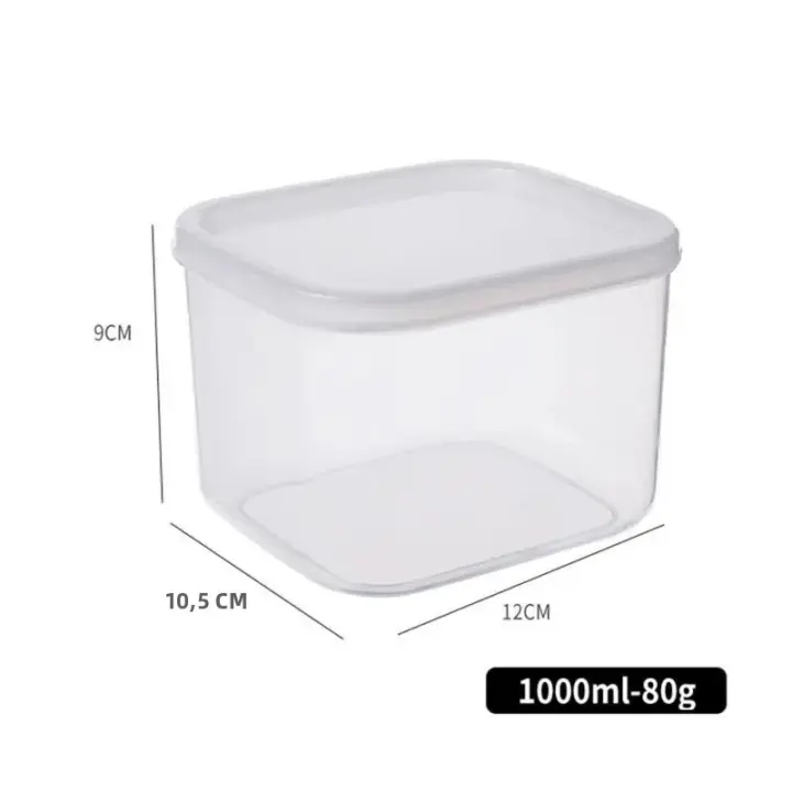 Caja De Almacenamiento De Alimentos Transparente Plástico Contenedor Para Cocina Apta Para Microondas Y Congelador Caja De Alimentos Con Función De Frescura - 1