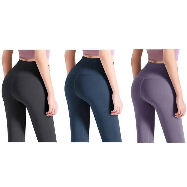 Pack 3 piezas pantalones de yoga sin bolsos, Ajustados de Belta Alta - 1