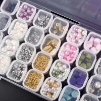 Caja De Almacenamiento Ajustable De Plástico Con Etiquetas Para Joyería Arte De Uñas Y Accesorios De Pintura Diamante Caja De Contenedor Con Ganchos De 28 - details 2