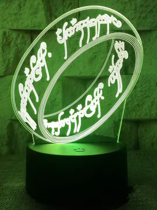 Lámpara De Noche 3D Luz Mágica Anillo Creativo Regalo Para Dormitorio Lámpara De Mesa USB Pequeña Para Leer Antes De Dormir - 1