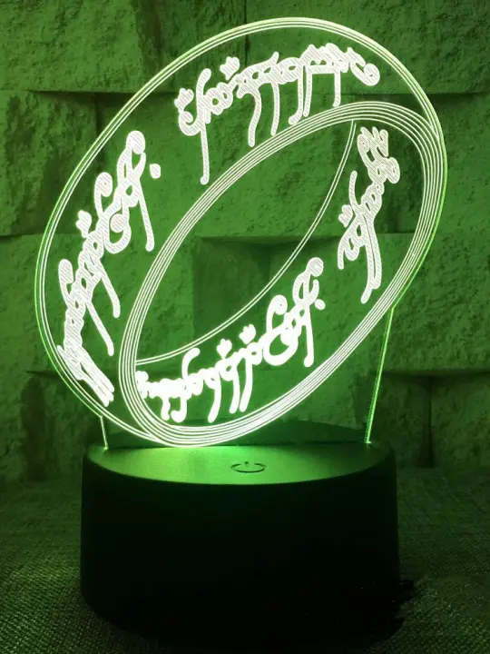 Lámpara De Noche 3D Luz Mágica Anillo Creativo Regalo Para Dormitorio Lámpara De Mesa USB Pequeña Para Leer Antes De Dormir - 1