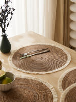 1pcs Matriz De Mesa Ecológica De Poliéster Con Borlas Barata Para Cocina Estilo Americano Redonda Decoración De Mesa - details 1
