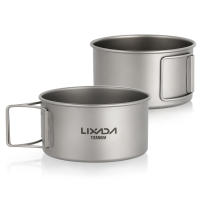 Bol De Titanio Lixada Con Manijas Plegables Contenedor De Alimentos Para Camping Y Senderismo Al Aire Libre Material De Titanio Capacidad 0.4L - details 6