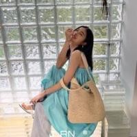 Bolsa de playa de paja para mujer, bolsa de playa tejida de verano, bolso de mano de hombro, bolso bohemio - details 1