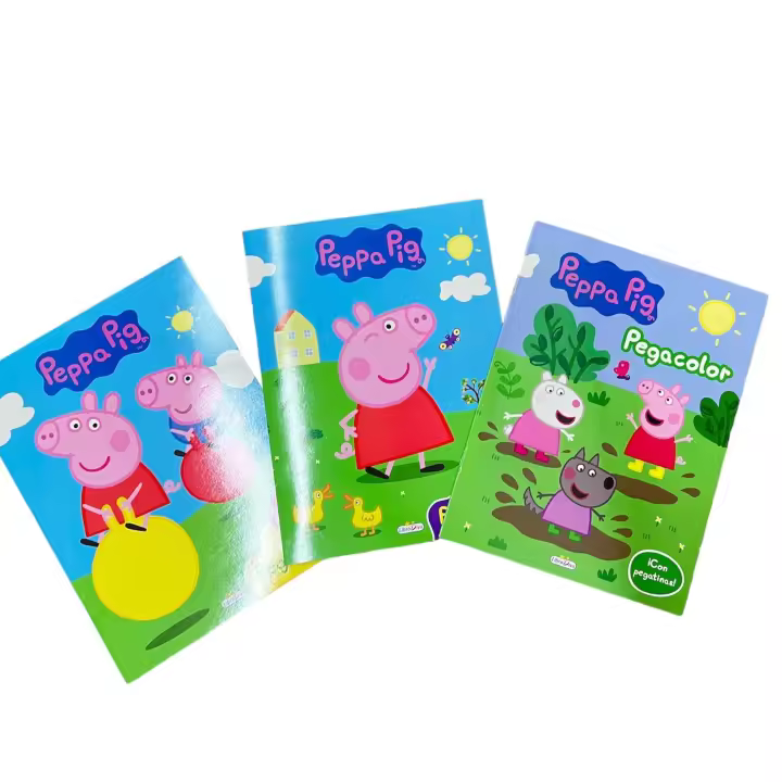 COLOR KIDS-  Pack Libros COLOREA Y PEGA, libro para colorear y pintar, libro para pintar niños, Princesas, Héroes, Coches, perros, cerdos, animales. - 1