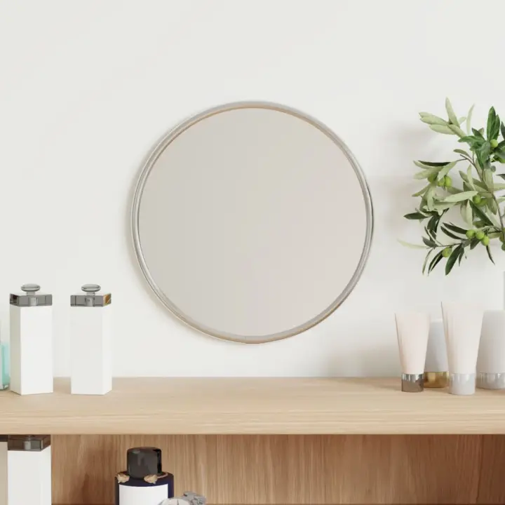 vidaXL Espejo de pared redondo plateado Ø20 cm - 1