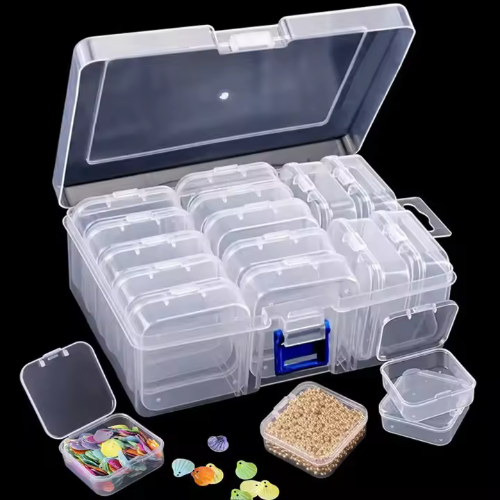Caja De Almacenamiento Para Pintura Diamante DIY Con Bordado Joyería Arte De Uñas Mosaico De Strass Multifuncional - 1