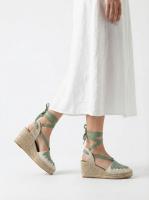 Calzados soraia, Sandalias Alpargatas de Cuña para Mujer con Tiras Cruzadas y Cordones para Atar al Tobillo, Calzado de Verano Bohemio - details 6