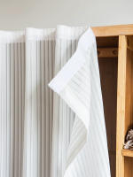 Cortinas De Tela Poliéster Simple Estilo Blanco Con Diseño De Rayas Verticales Pueden Ser Utilizadas Para Cubrir Armarios Antipolvo Para El Hogar - details 8