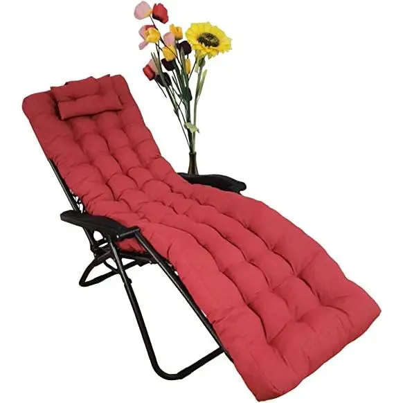 Cojín Tumbona Reclinable REINO MANSIDI con Almohada Reposacabeza y Relleno de Fibra Hueca - 1