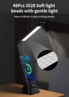 Soporte De Carga Inalámbrica 15W Con Luz De Escritorio Y Reloj LED Tres Colores Dimmer Estación De Carga Rápida Para iPhone - details 3