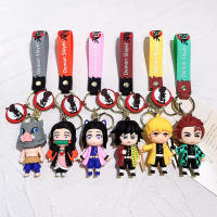 Llavero De Anime Demon Slayer Kimetsu No Yaiba Con Muñecos De Tanjiro Y Nezuko Accesorio Para Llaveros Y Bolsos Adorno Para Coche Juguetes Para Regalo - details 1