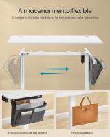 Escritorio Eléctrico Regulable en Altura con 4 Alturas de Memoria, Bolsillo de Almacenamiento, Ideal para Oficina en Casa o Estudio, Blanco, Marrón, Negro, 60x120x72-120 cm - details 3