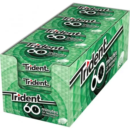 TRIDENT 60 MINUTOS SPEARMINT 20 GR ---16 UNDS---- - 1