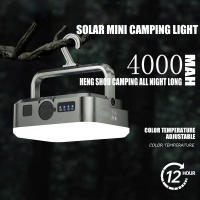 Lámpara Portátil BALDR Para Camping Con Carga Solar Capacidad Grande 4000mah Pantalla Inteligente Impermeable ABS Luz LED Para Exteriores - details 0