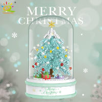 Caja De Música De Árbol De Navidad HUIQIBAO Con Bloques Micro En Rosa Morado Y Azul Juguete Educativo Para Niños Regalo De Navidad - details 2