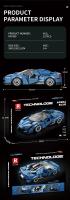 Bloques De Construcción DIY 327PCS Para Niños Modelo De Coche De Carreras Azul Escala 1:24 Decoración De Escritorio Juguete Regalo Para Fiestas - details 3