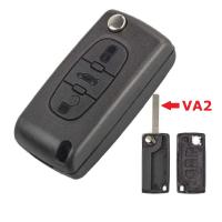 BARAC Llave Mando Carcasa de 3 Botones Maletero CE0523 VA2 Liso para Citroen C2 C3 C4 C5 C6 C7 C8 PICASSO para llavero con insignia - details 1