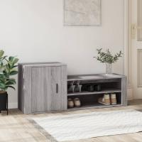 vidaXL Mueble Zapatero Madera Contrachapada Armario Pasillo Entrada Color Blanco,  Gris hormigón,  Gris sonoma - details 3