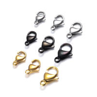 25Pcs Abrazaderas De Langosta De Acero Inoxidable Dorado Negro Para Fabricación De Joyas Accesorios Para Collares Y Pulseras DIY Tamaños 9/10/11/12/13/15MM - details 3