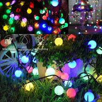1Pack Luces De Cadena Solar Para Jardín Globos De Navidad Impermeables Con 8 Modos Decoración De Bodas Al Aire Libre Y Navidad - details 6