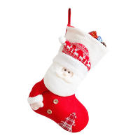 Grande Calcetín De Navidad Rojo Y Blanco Tejido Decoración Para El Hogar Y El Hogar De San Nicolás Porta Regalos Para El Hogar - details 7