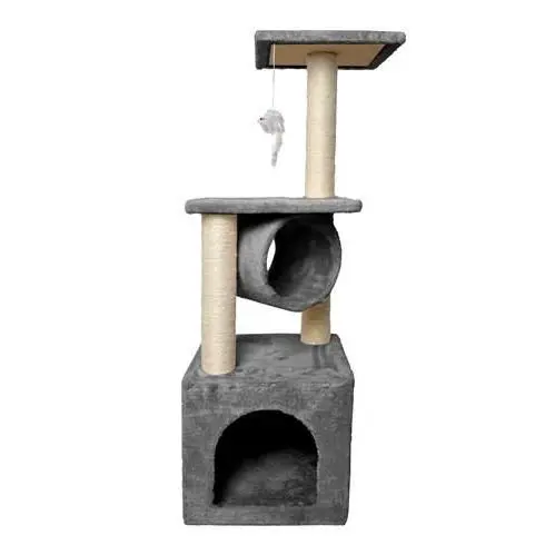 None Árbol Rascador para Gatos 90 Cm X 31 Cm - Innovador Soporte de Pared - Sisal Vegetal - 3 Niveles - 1