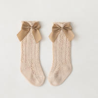 Calcetines De Verano Para Niñas Con Lazo Calcetines Largos Hasta La Rodilla De Algodón Y Spandex Para Bebés Y Niñas Todoterreno Transpirables Suela Hueca Diseño De Princesa - details 16