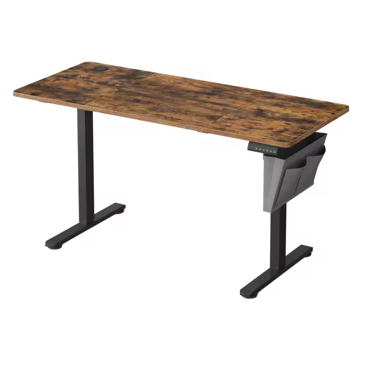 Escritorio Eléctrico Regulable en Altura con 4 Alturas de Memoria, Bolsillo de Almacenamiento, Ideal para Oficina en Casa o Estudio, 60x140x72-120 cm - 1